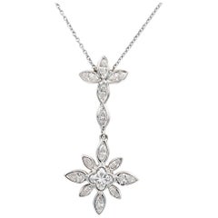 Lester Lampert Original "Flower" Diamond Necklace with Lilly Cut Center