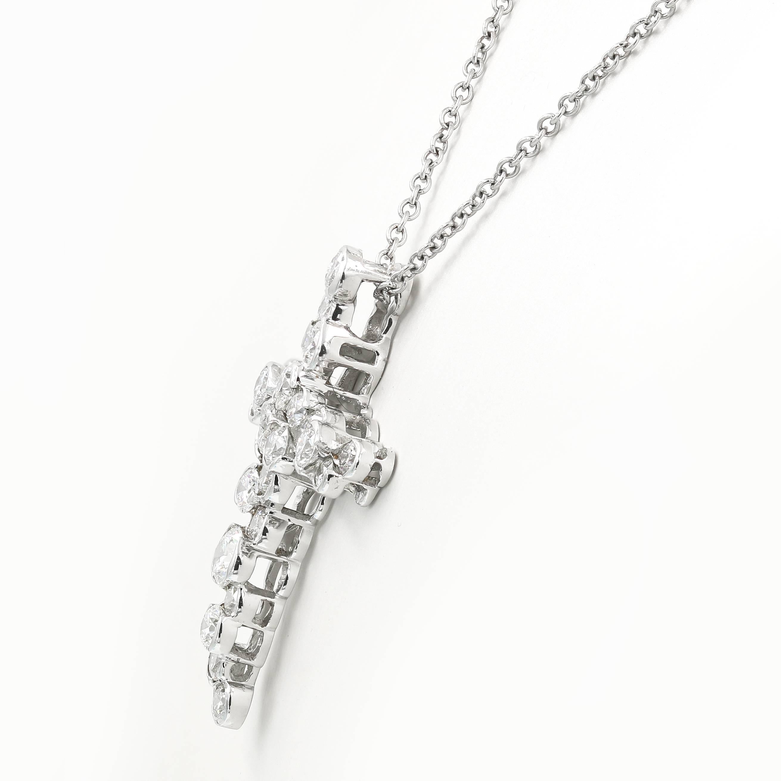 Contemporary Lester Lampert Original Large CumuLLus Diamond Cross Pendant in Platinum For Sale