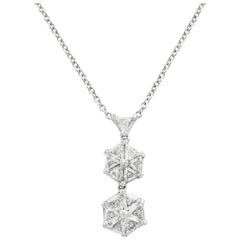 Lester Lampert VoiLLa Trilliant Diamond and Platinum Pendant