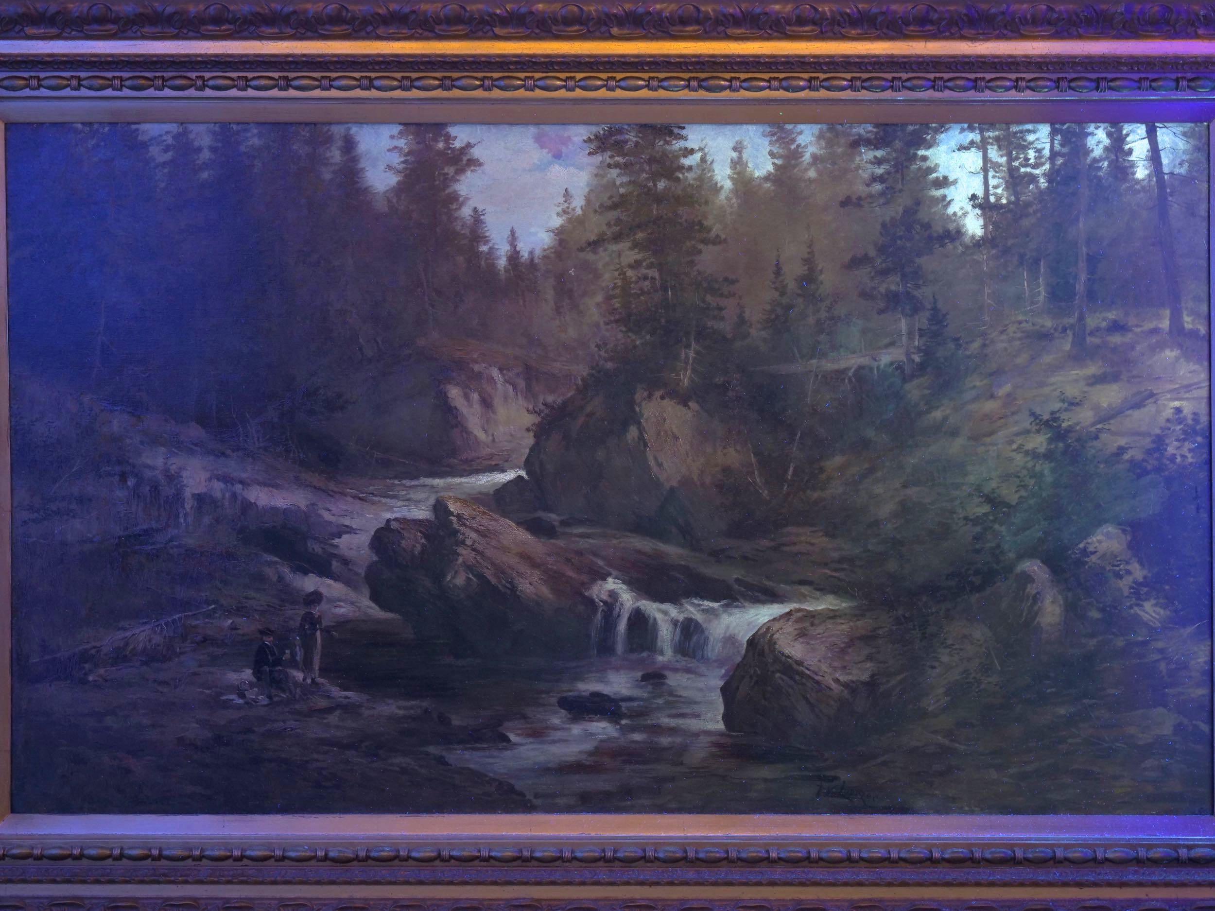 “Lester River, Duluth” Antique Landscape Oil Painting by Feodor Von Luerzer 11