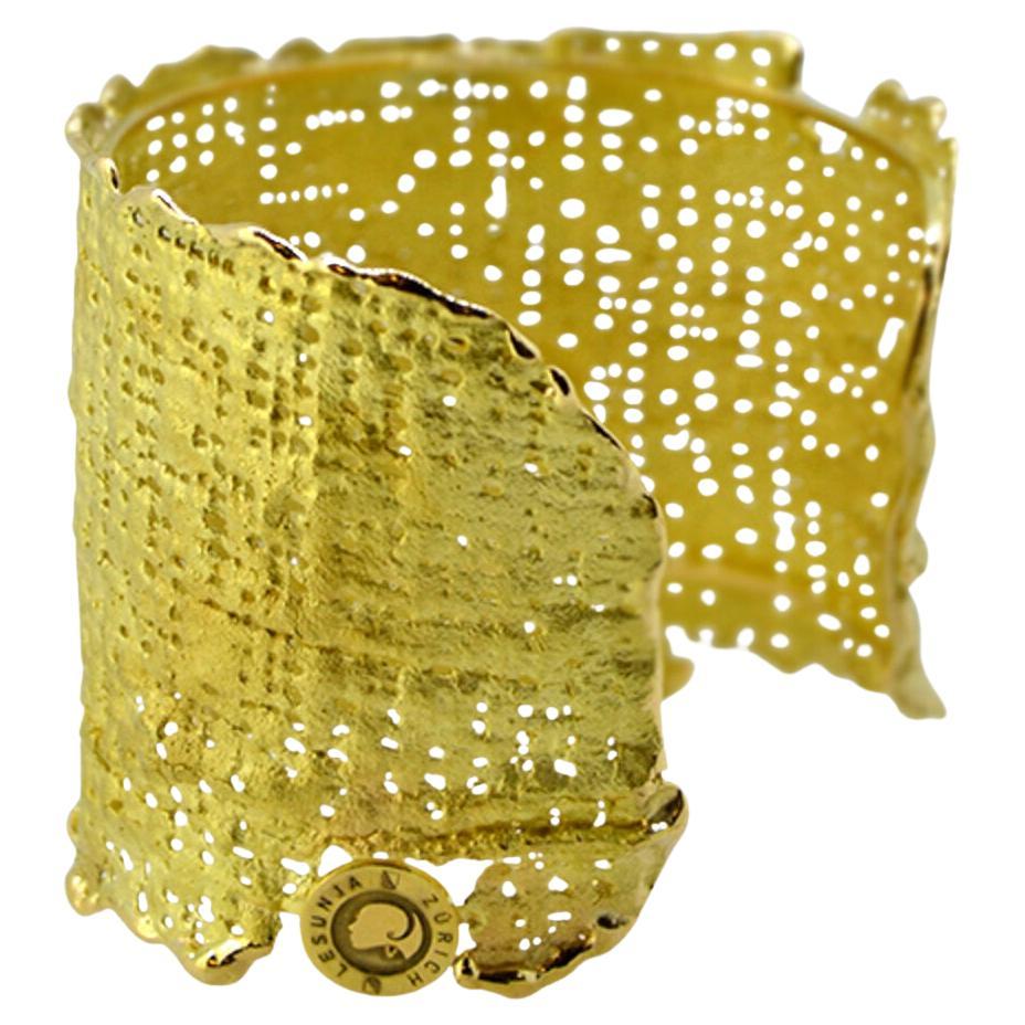 Lesunja Contemporary Mojo Yellow Gold Armcuff For Sale