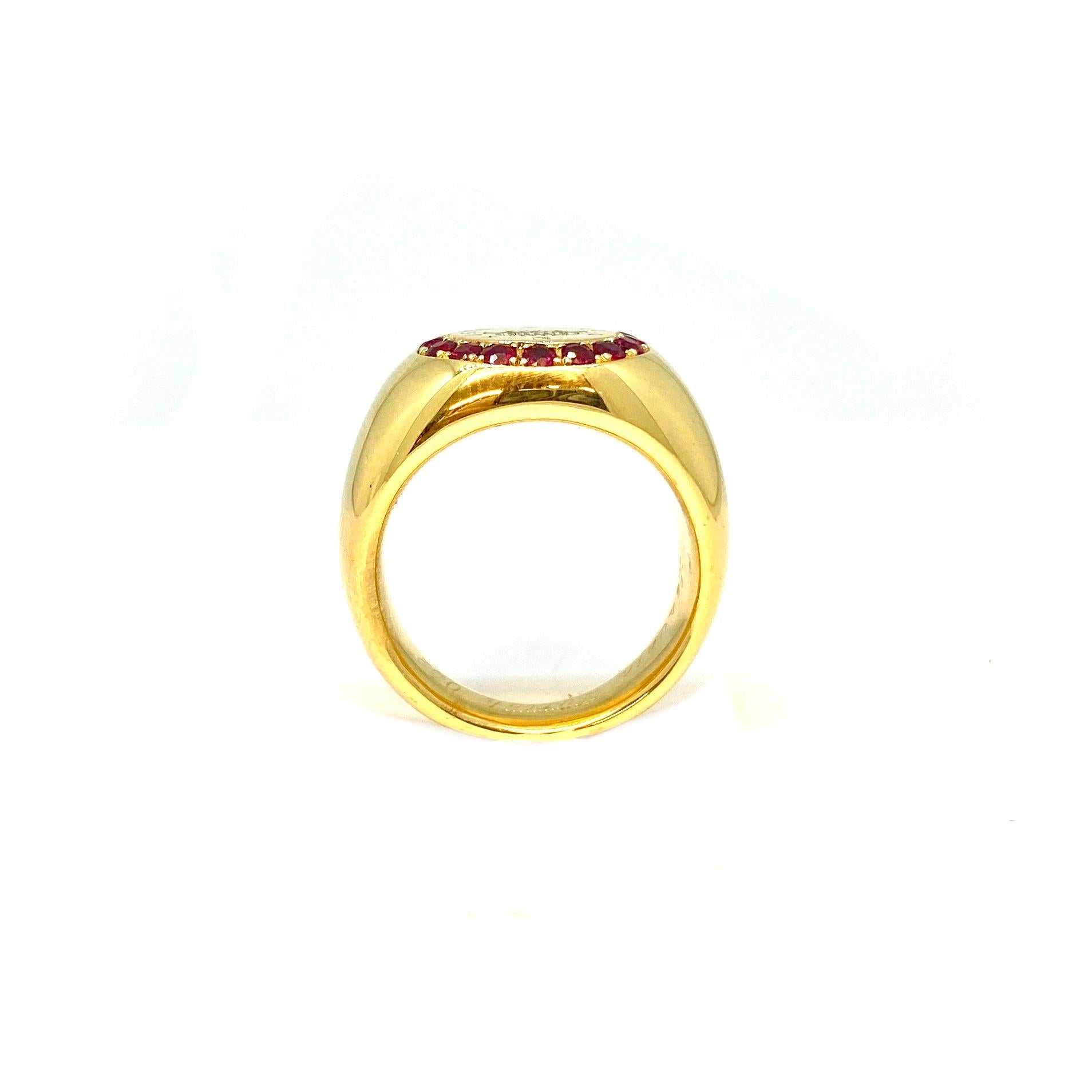 Women's or Men's Lesunja Gold Coast Ruby Band Ring Yellow Gold For Sale