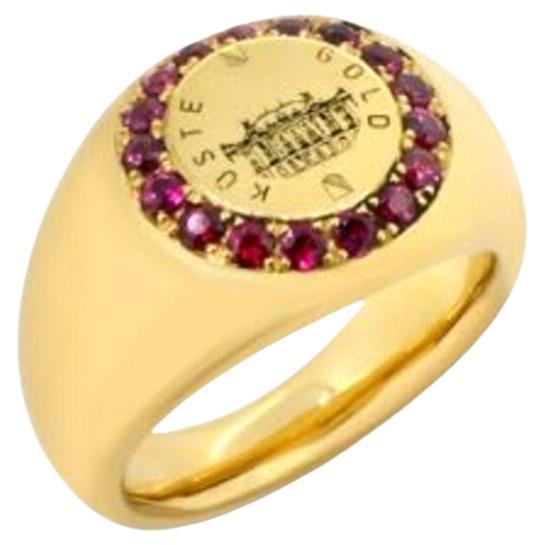 Lesunja Gold Coast Ruby Band Ring Yellow Gold For Sale