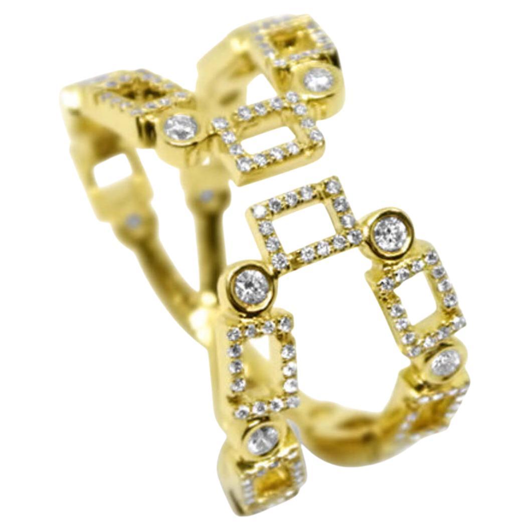 Lesunja L Collection 18K Yellow Gold and White Diamonds For Sale