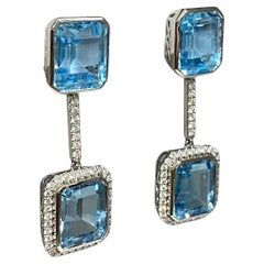 Lesunja Magnifique Statement Earrings Platinum Topas Diamonds