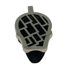 Lesunja Men Collection Onyx Skull Diamond Pendant