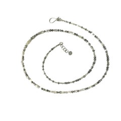 Lesunja Necklace White Gold Grey Diamonds Necklace