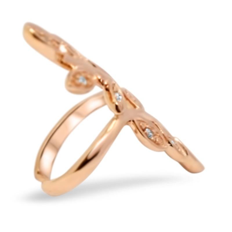 Art Nouveau Lesunja Rosé Gold Diamonds Floral Earring For Sale