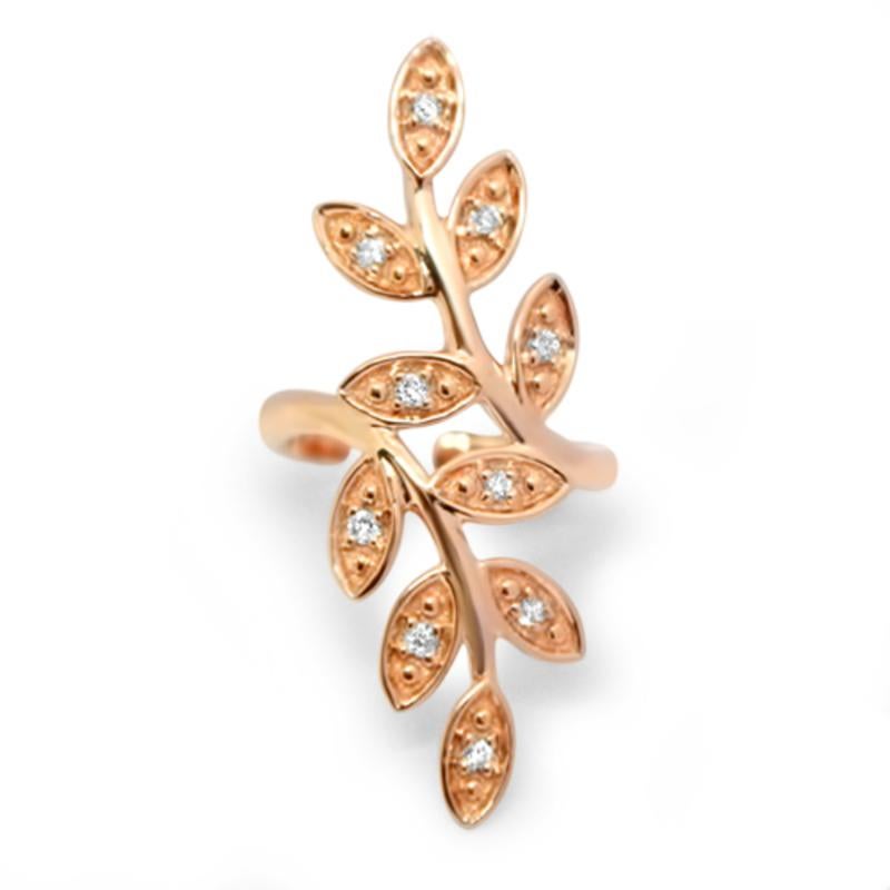 Brilliant Cut Lesunja Rosé Gold Diamonds Floral Earring For Sale