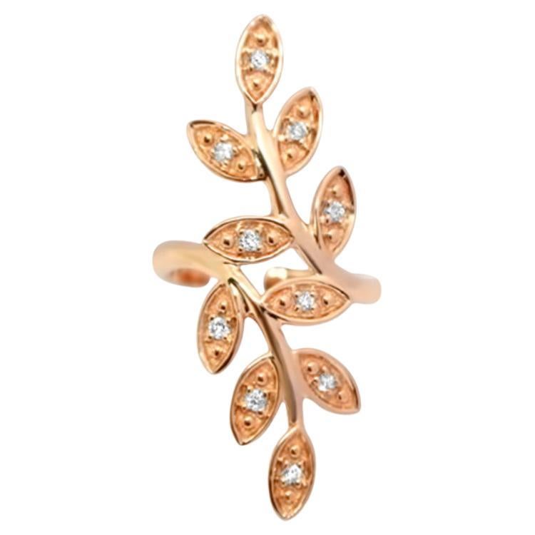 Lesunja Rosé Gold Diamonds Floral Earring For Sale