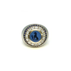 Lesunja Zurich Lion White Gold Agate Diamond Sapphire