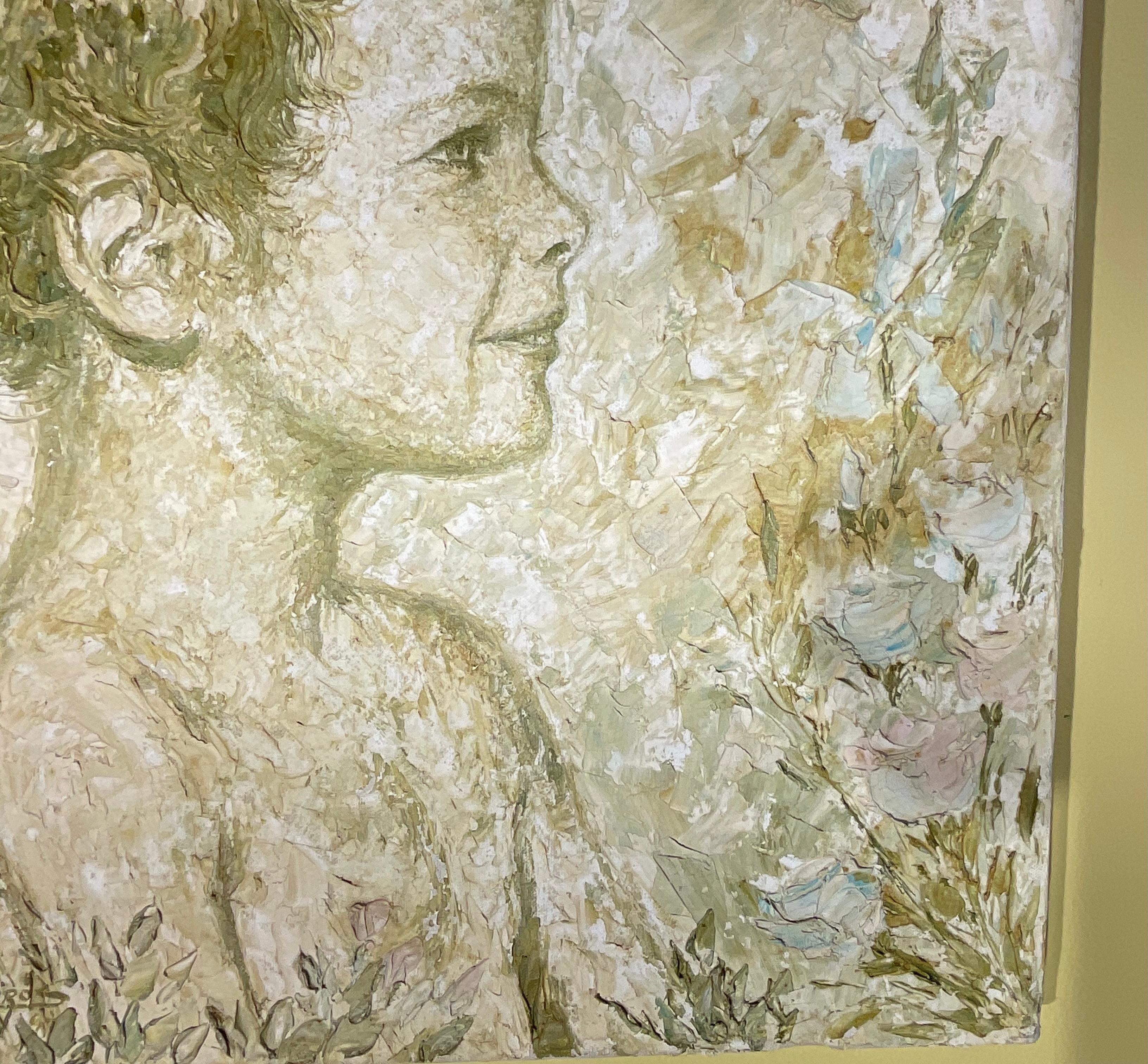 Hand-Painted Lesver De Quiros  A Cuban Postwar & Contemporary artist. For Sale