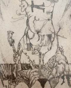 Una costa. Grabado figurativo y abstracto, Monocromático, Artista polaco