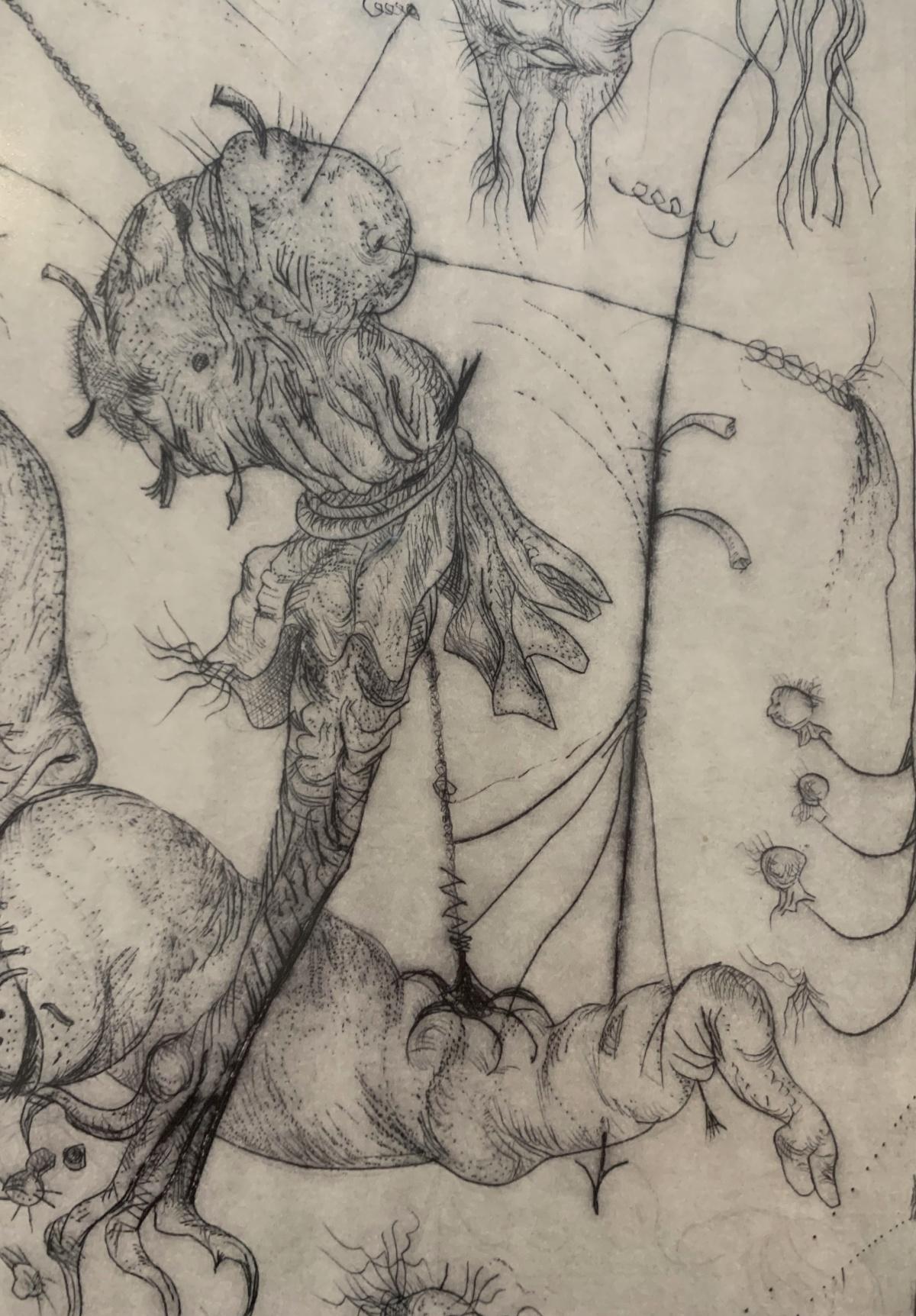 Un dúo. Grabado surrealista, Monocromático, Minimalista, Arte polaco - Print de Leszek Rózga