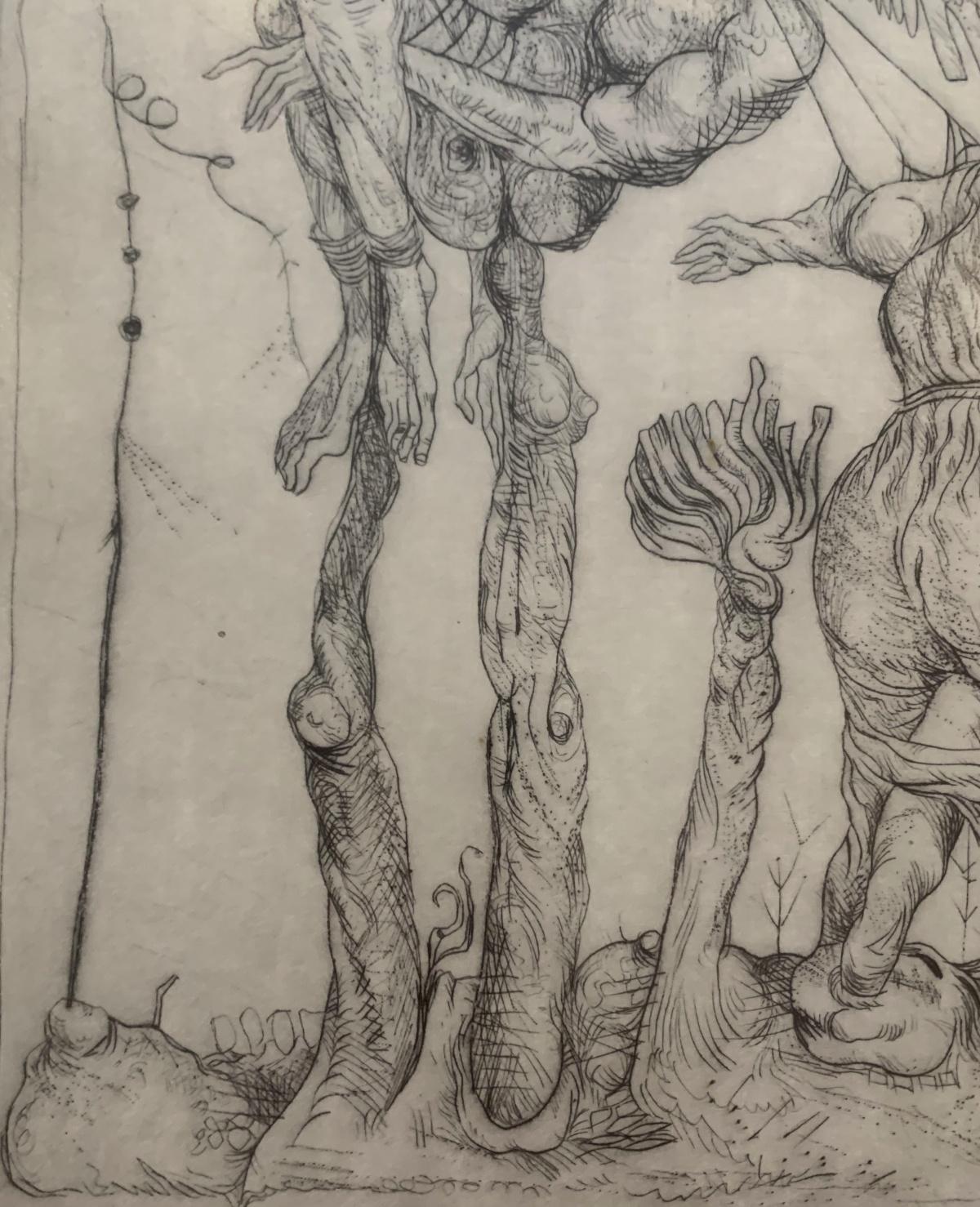 Dedalo. Acquaforte surreale, Monocromatica, Minimalista, Arte polacca - Print di Leszek Rózga
