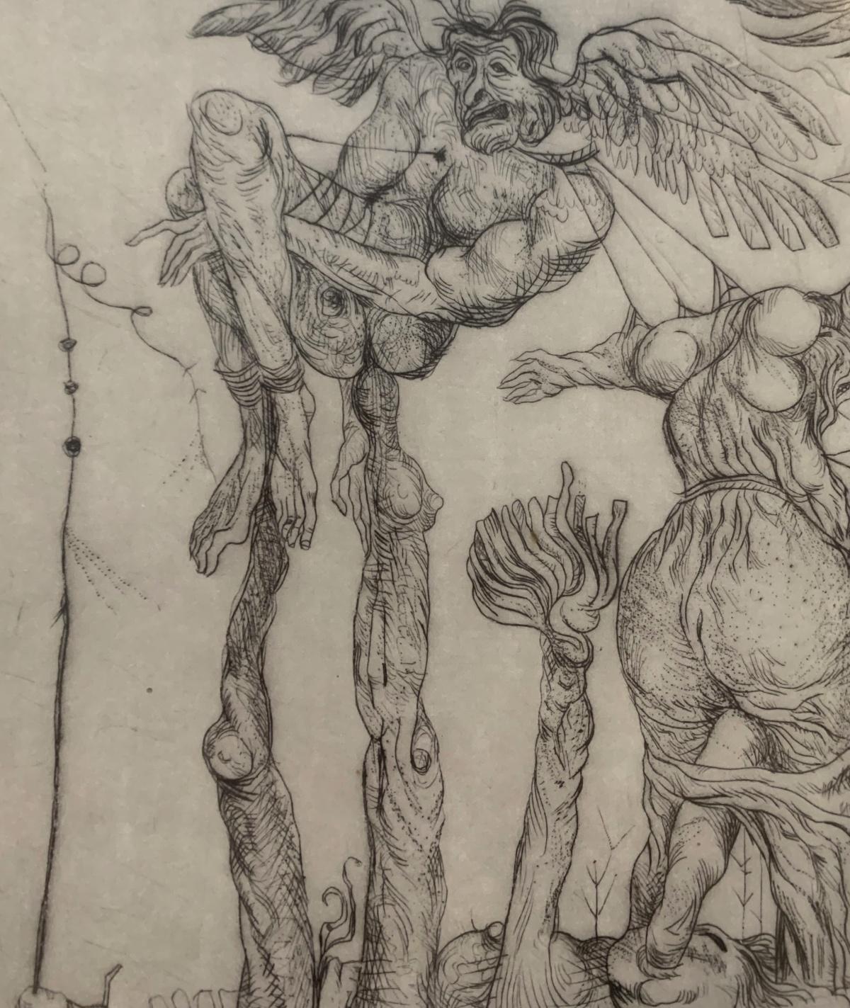 Dedalo. Acquaforte surreale, Monocromatica, Minimalista, Arte polacca - Print Contemporaneo di Leszek Rózga