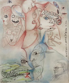 Decadencia. Grabado figurativo en técnica mixta, Surrealista, Arte polaco