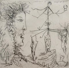 Giostra. Acquaforte surreale, Monocromatica, Minimalista, Arte polacca