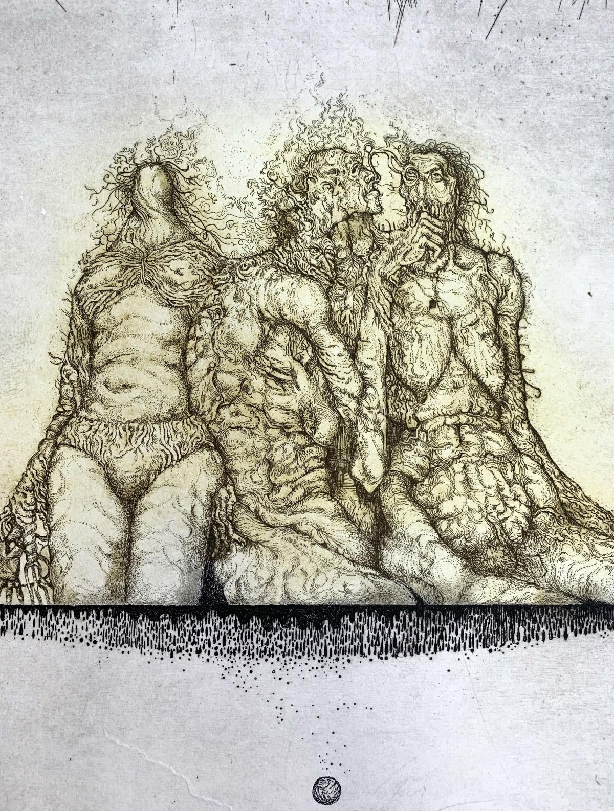 Permeation I - XX Century, Figurative etching print, Surrealism - Contemporary Print by Leszek Rózga