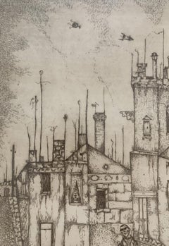 Yearnings. Figurative etching, Monochromatic, Minimalistic, Polish art