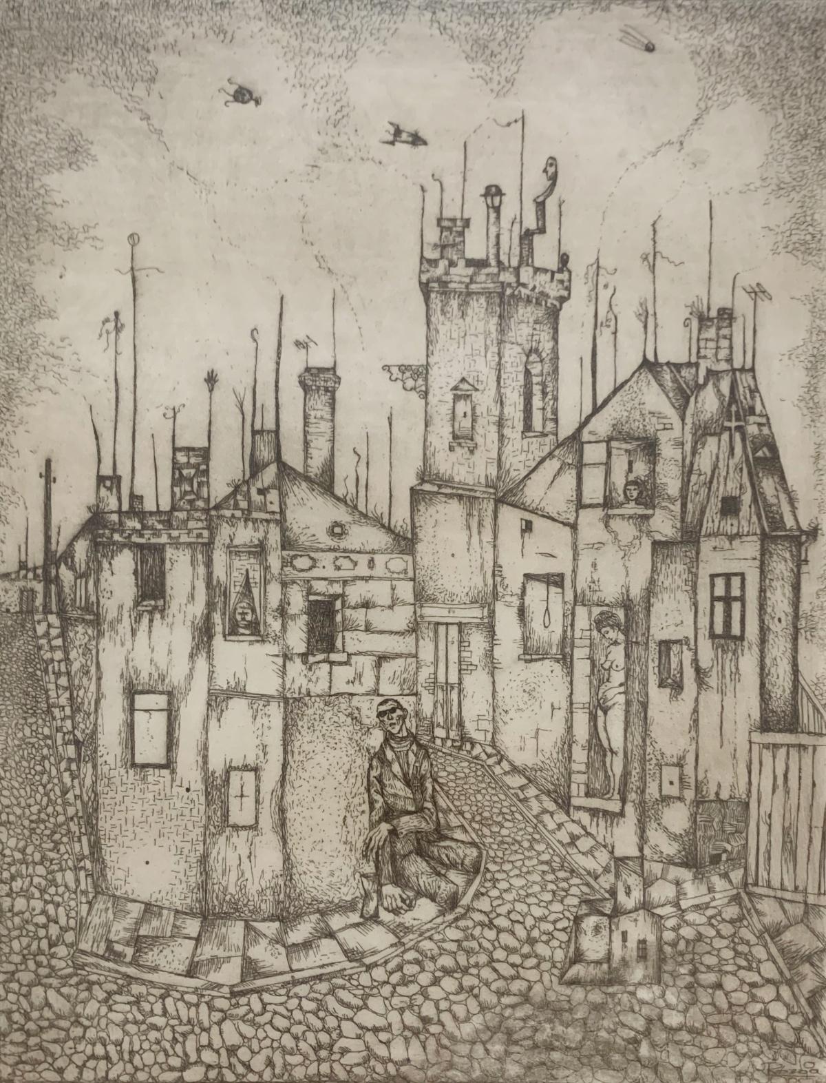 Aneliti. Acquaforte figurativa, Monocromatica, Minimalista, Arte polacca