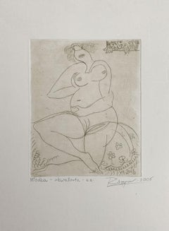 Jovencita - Siglo XXI, Grabado figurativo, Desnudo