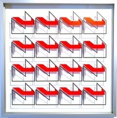 MG2204 - zeitgenössische moderne abstrakte geometrische Folie auf Glasmalerei Relief