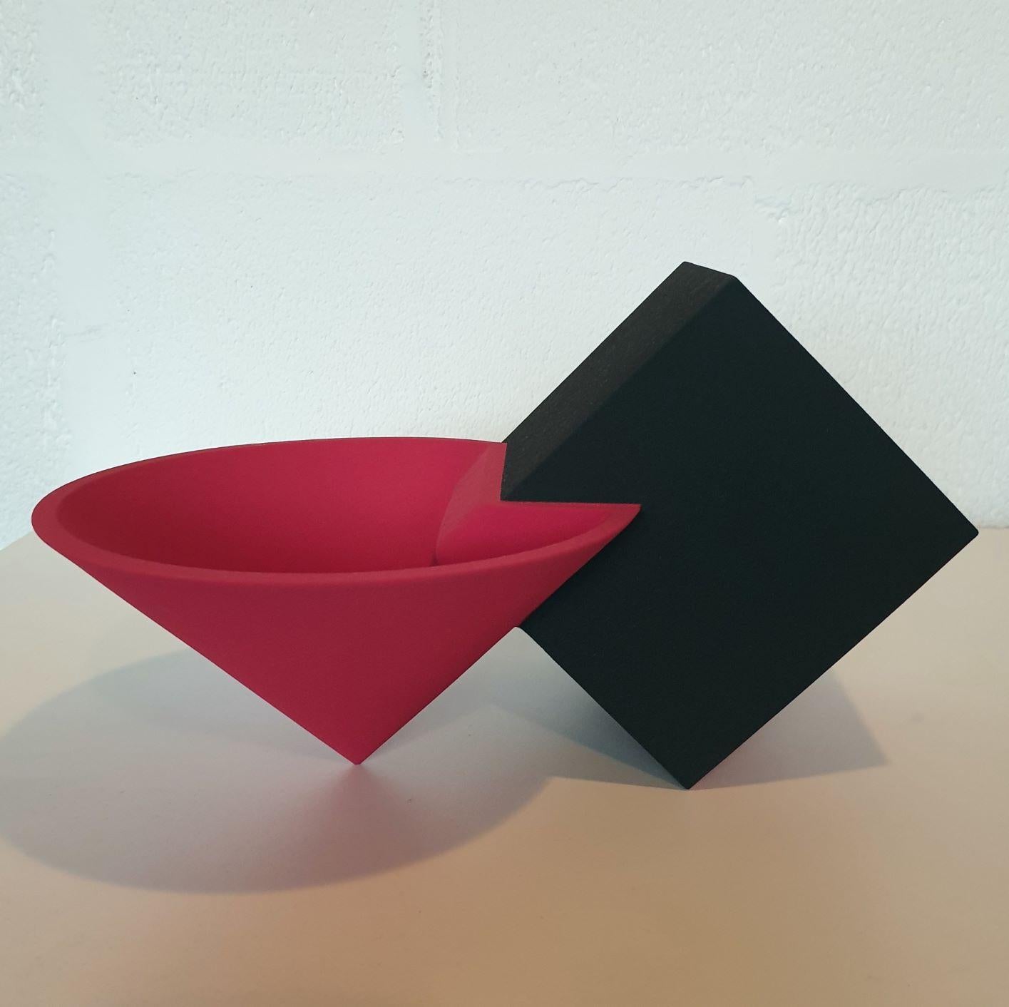 Let de Kok Abstract Sculpture - SC1601 red - contemporary modern abstract geometric ceramic object sculpture
