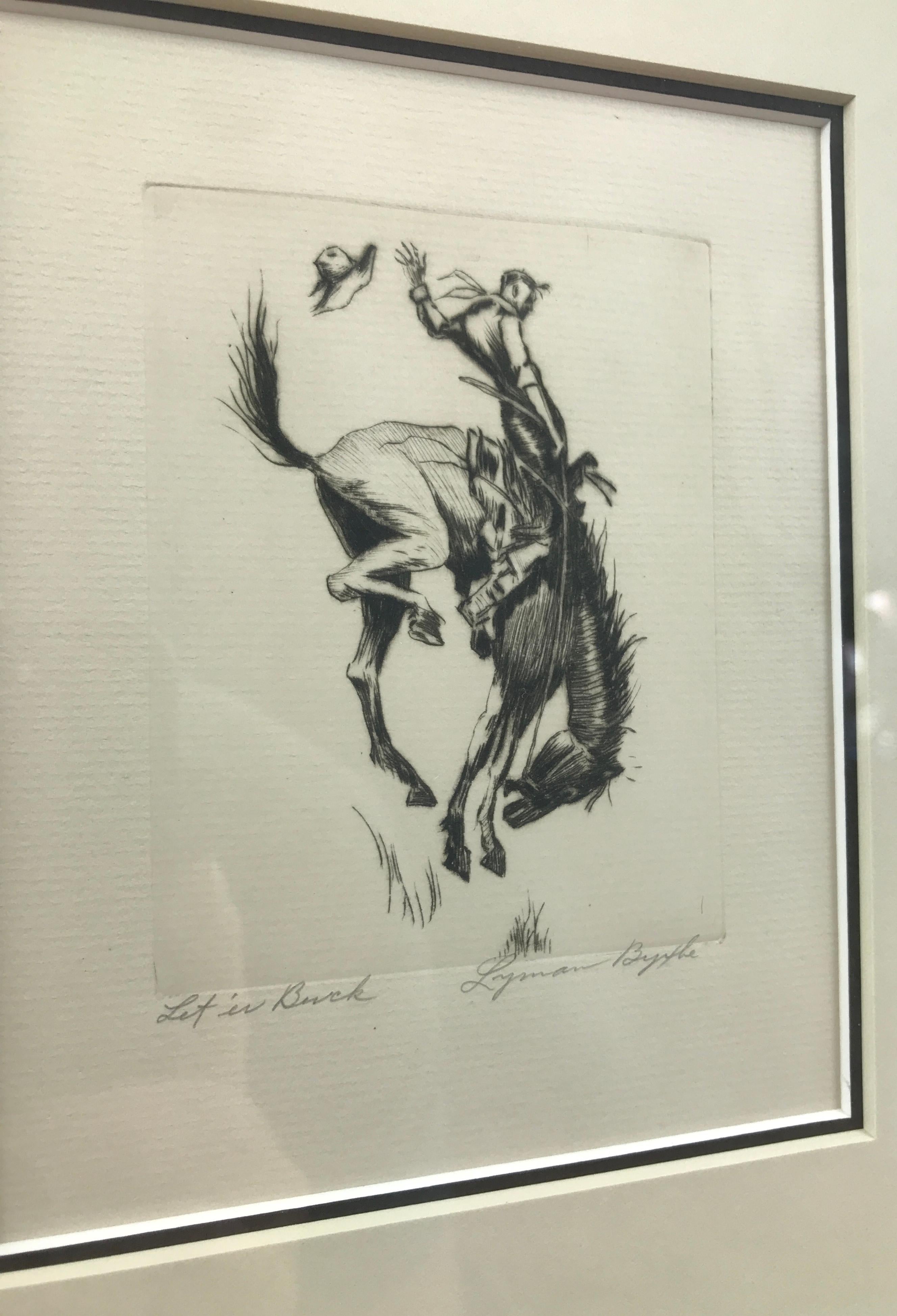 “Let ‘er Buck” by American Artist Lyman Byxbe In Good Condition In San Francisco, CA
