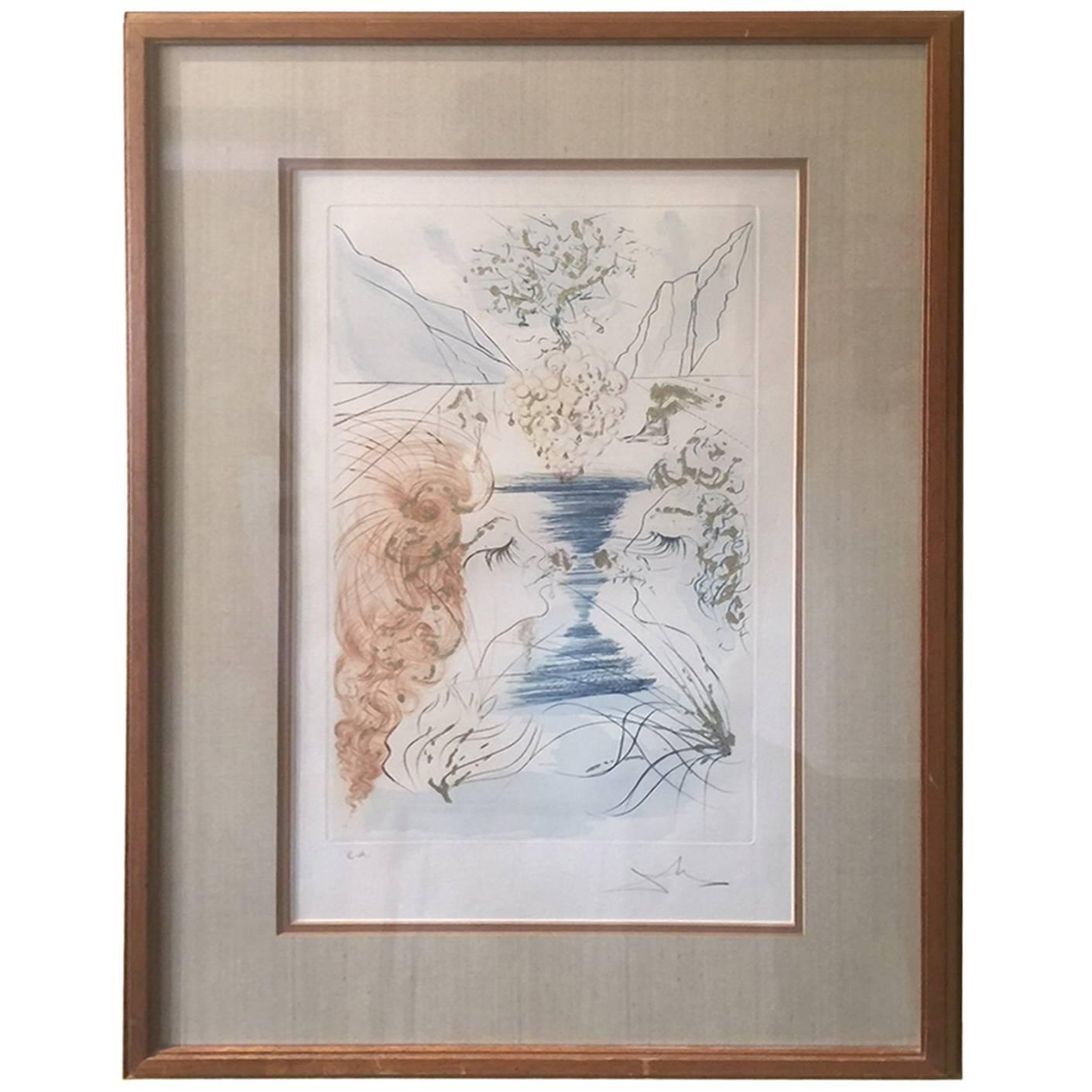 "Let Him Kiss Me with the Kisses..." Songs of Solomon, Radierung von Salvador Dali