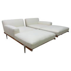 Lits de jour modulaires en tissu et cuir Let It Be pour Poltrona Frau - la paire