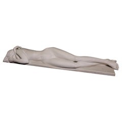 "LETHARGY" Phase I, Hand-Crafted White Polished Marble Sculpture