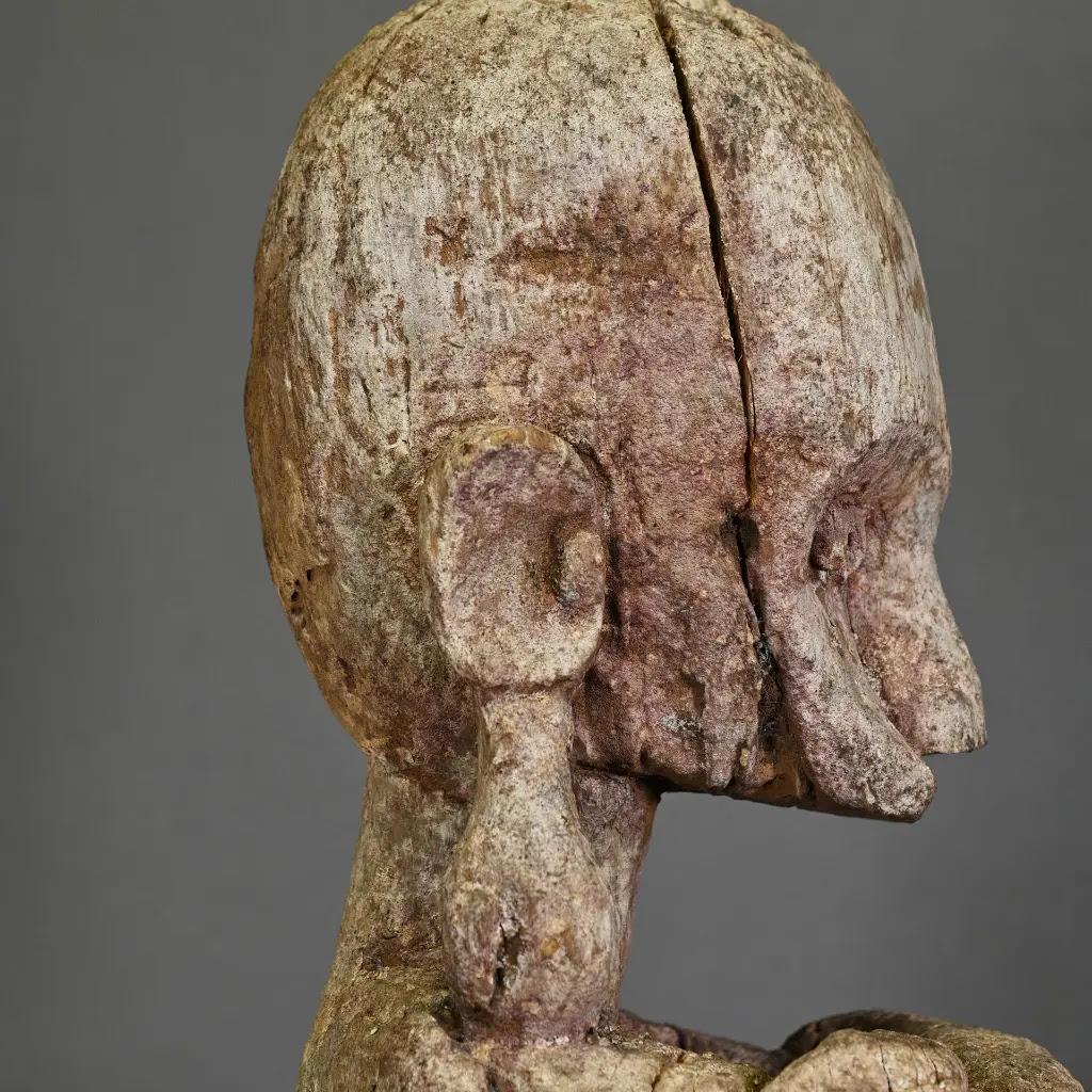 Sculpté à la main Statue Tribal Leti en Wood AGE avec support - Art ethnique indonésien du 20e siècle en vente