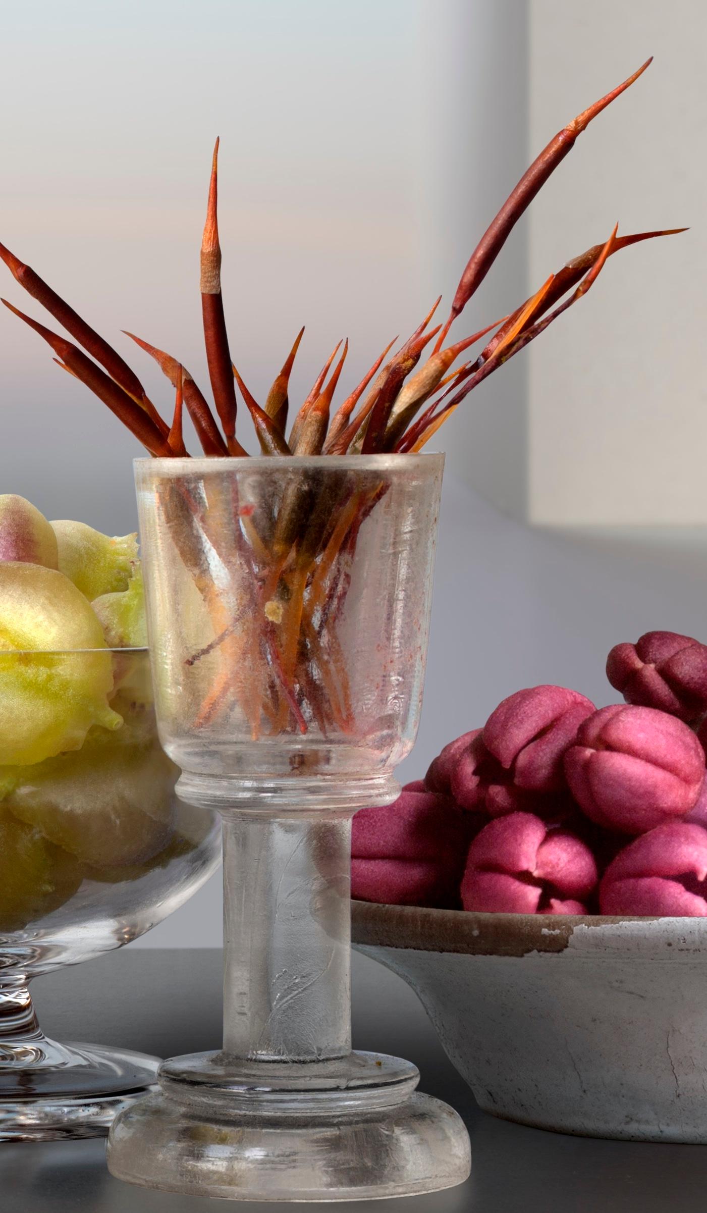 Copa y Vaso de Musgo'' Nature morte contemporaine - Gris Still-Life Photograph par Leticia Felgueroso