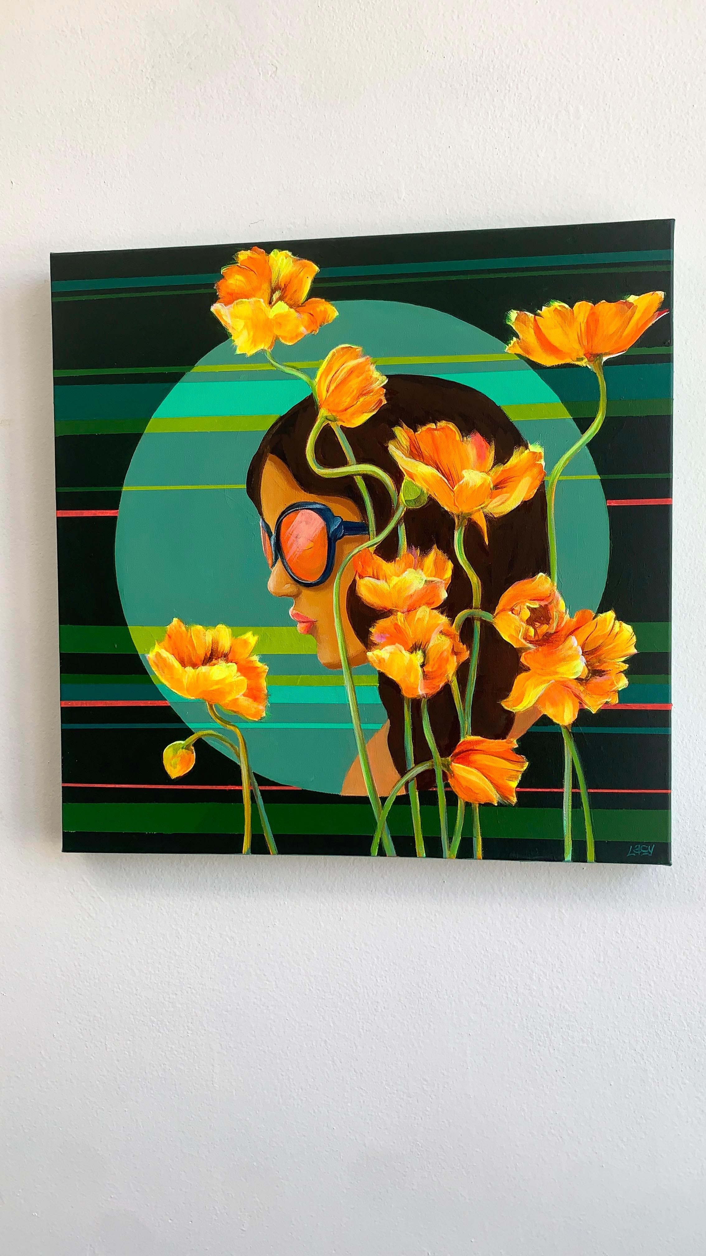 Hinter jeder Blüte, Originalgemälde (Zeitgenössisch), Painting, von Leticia Lacy