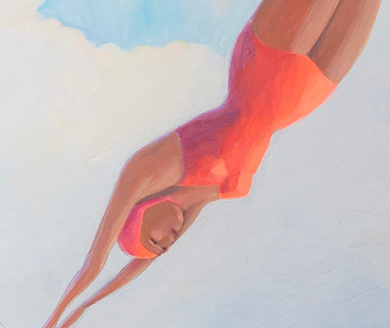 Going All In di Leticia Lacy - Pittura contemporanea ad anello per il nuoto estivo in vendita 3