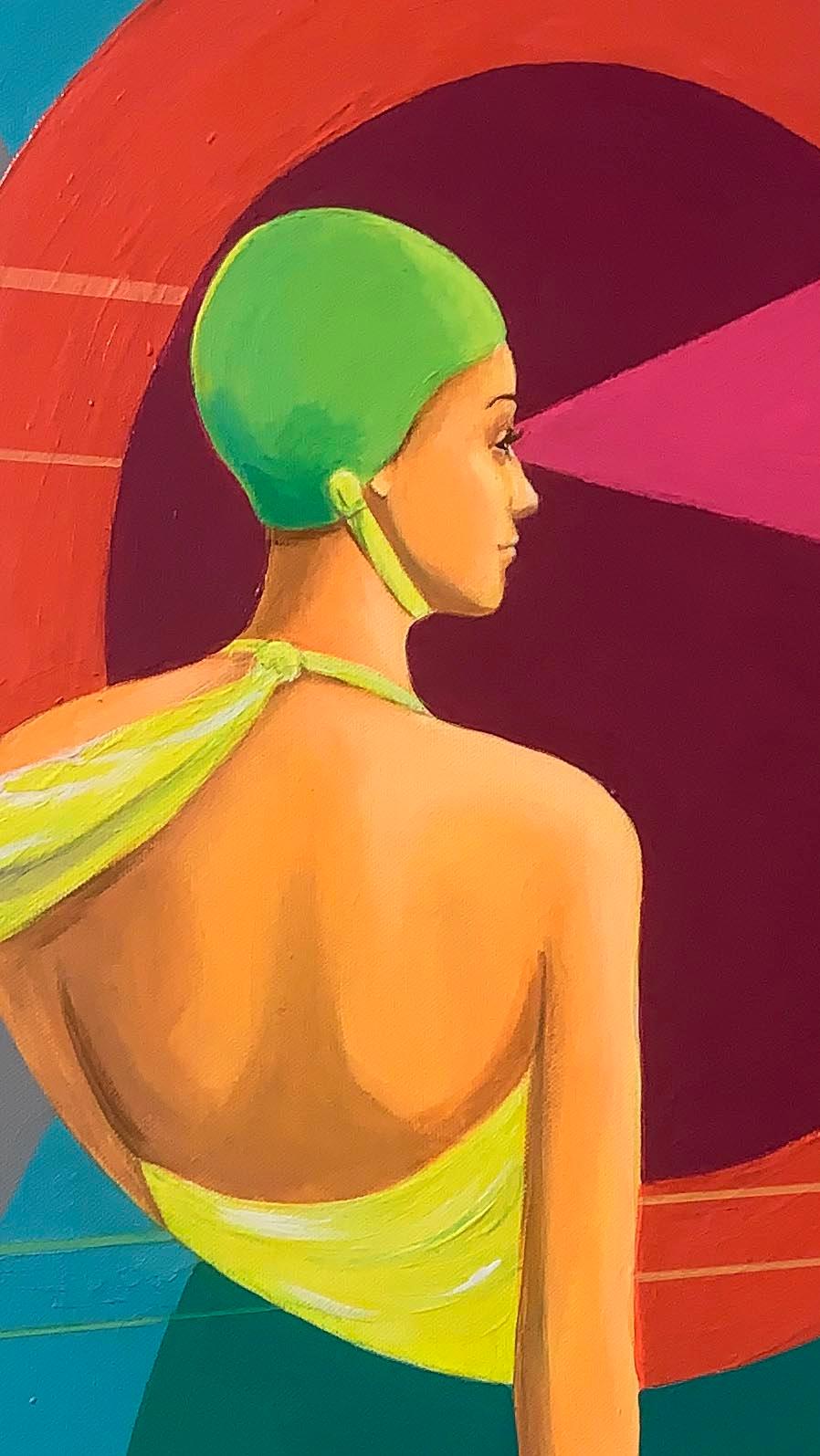 Inneres Sehen, Originalgemälde (Schwarz), Figurative Painting, von Leticia Lacy