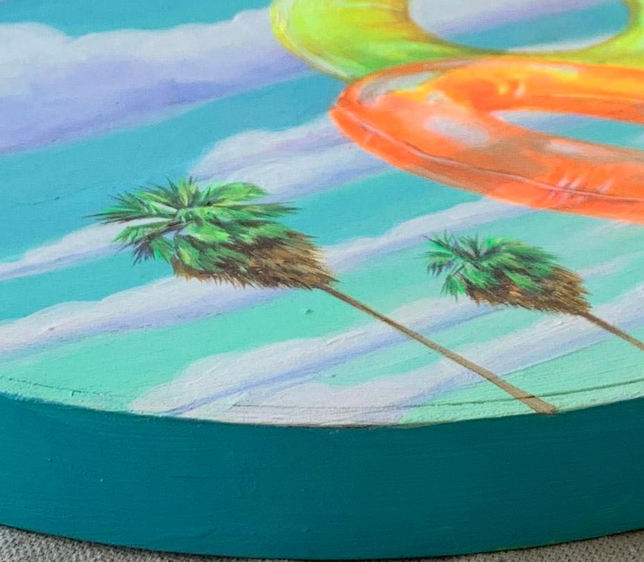 Innertube Vision 1 di Leticia Lacy - Pittura estiva contemporanea ad anello per il nuoto in vendita 1