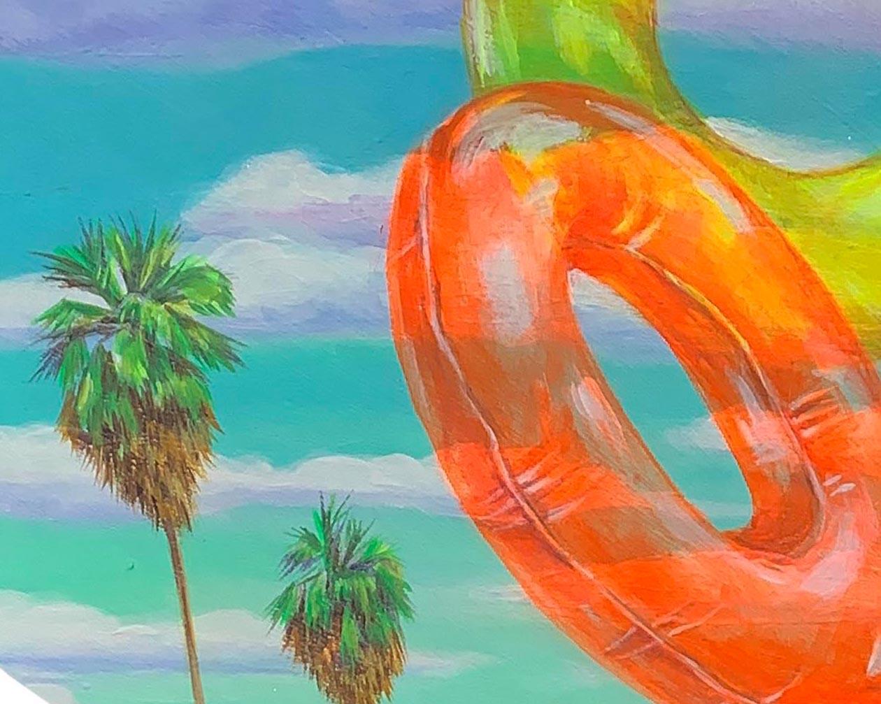 Innertube Vision 1 di Leticia Lacy - Pittura estiva contemporanea ad anello per il nuoto in vendita 5