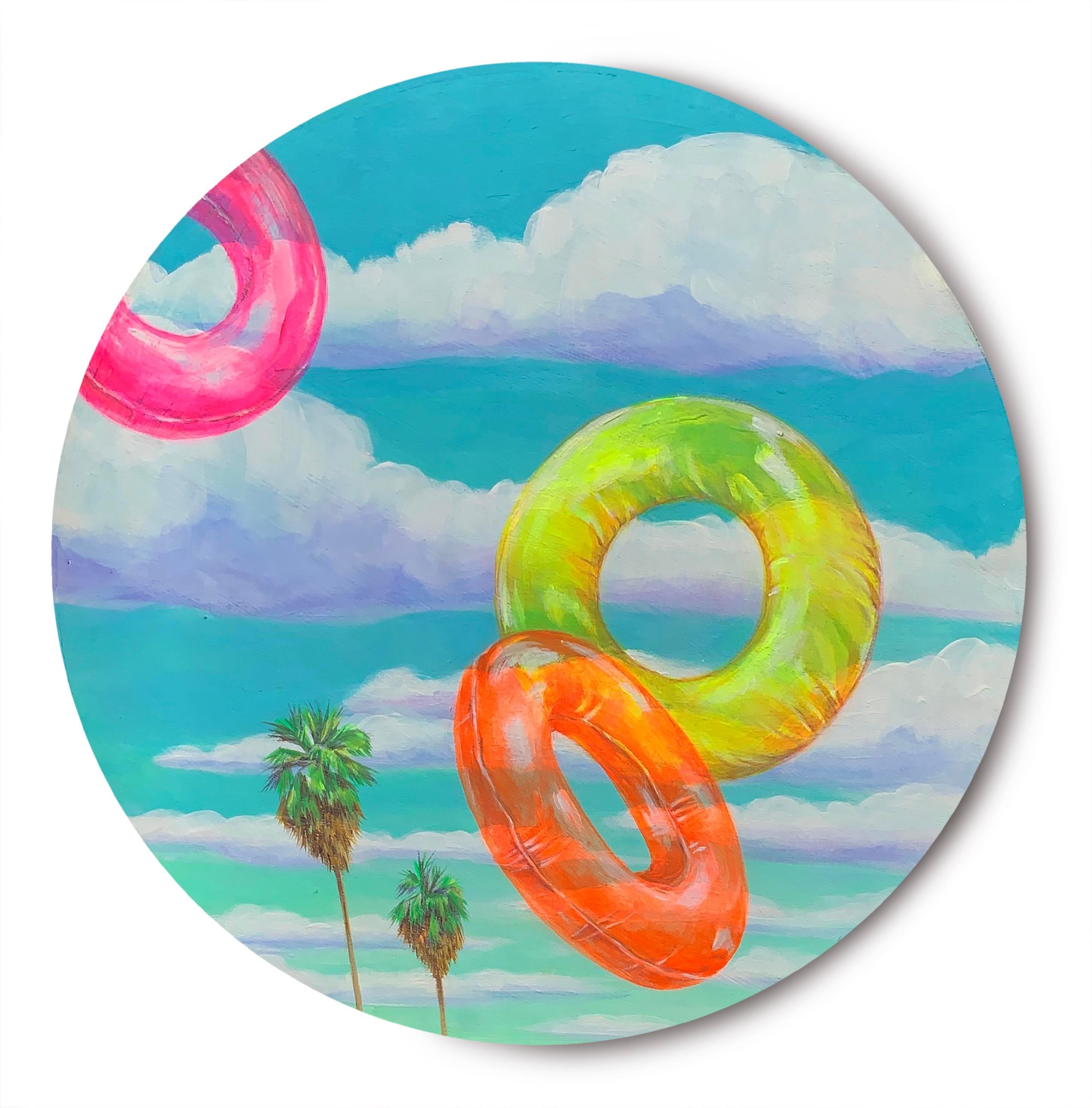 Innertube Vision 1 di Leticia Lacy - Pittura estiva contemporanea ad anello per il nuoto in vendita 7