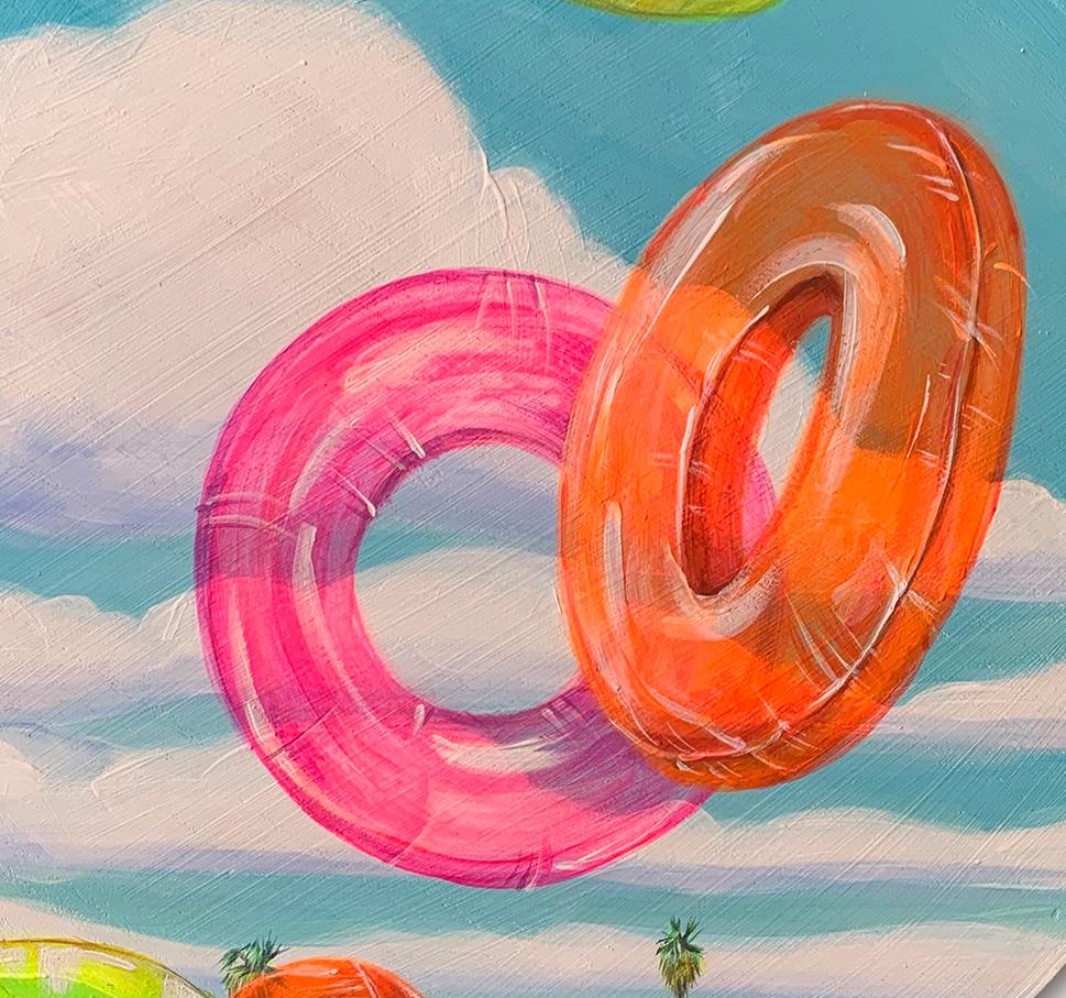 Innertube Vision 2 di Leticia Lacy - Pittura estiva contemporanea ad anello per il nuoto in vendita 5