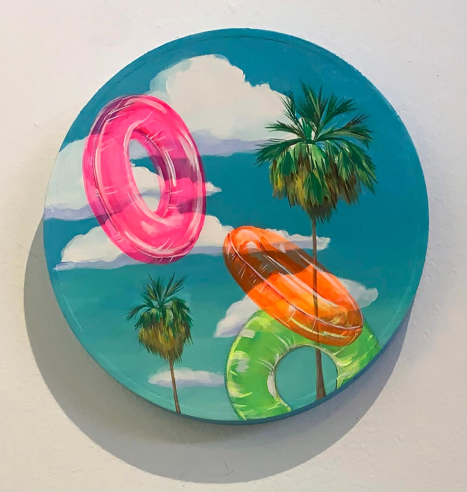 Innertube Vision 3 di Leticia Lacy - Pittura estiva contemporanea ad anello per il nuoto in vendita 1