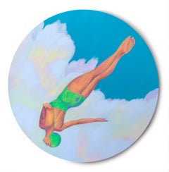 Into the Day di Leticia Lacy - Quadro di nuotatore estivo contemporaneo