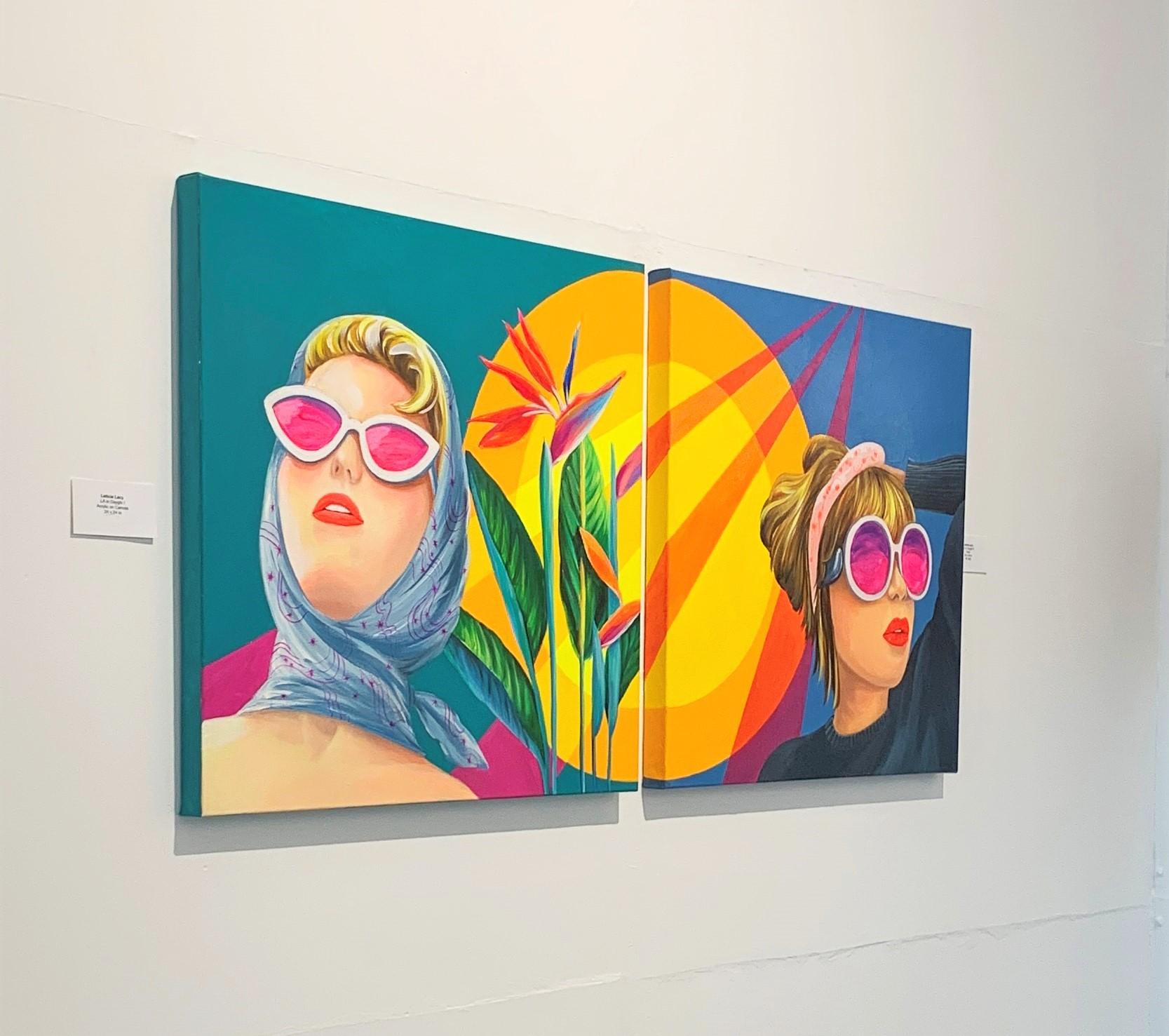 LA in Dayglo Teil 1 und Teil 2, Originalgemälde – Painting von Leticia Lacy