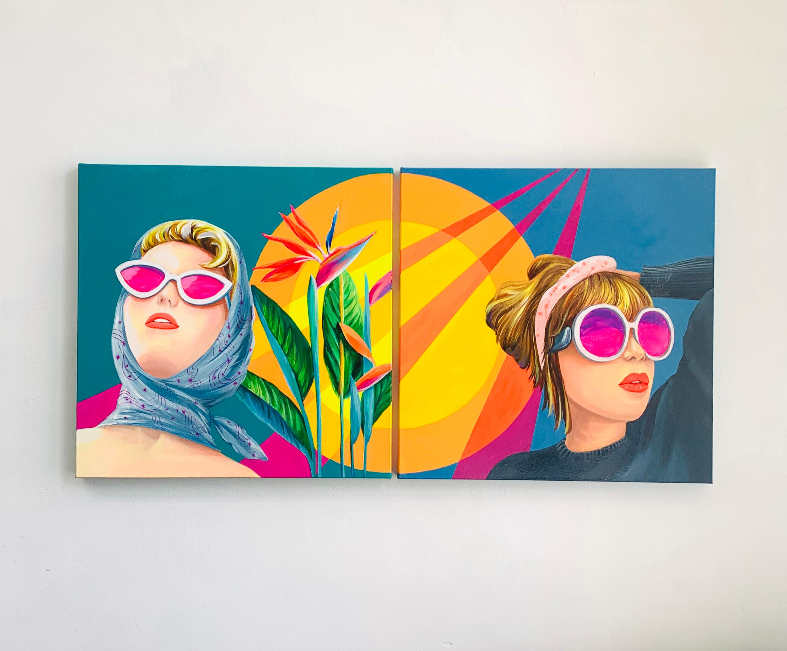 LA in Dayglo Teil 1 und Teil 2, Originalgemälde (Pop-Art), Painting, von Leticia Lacy