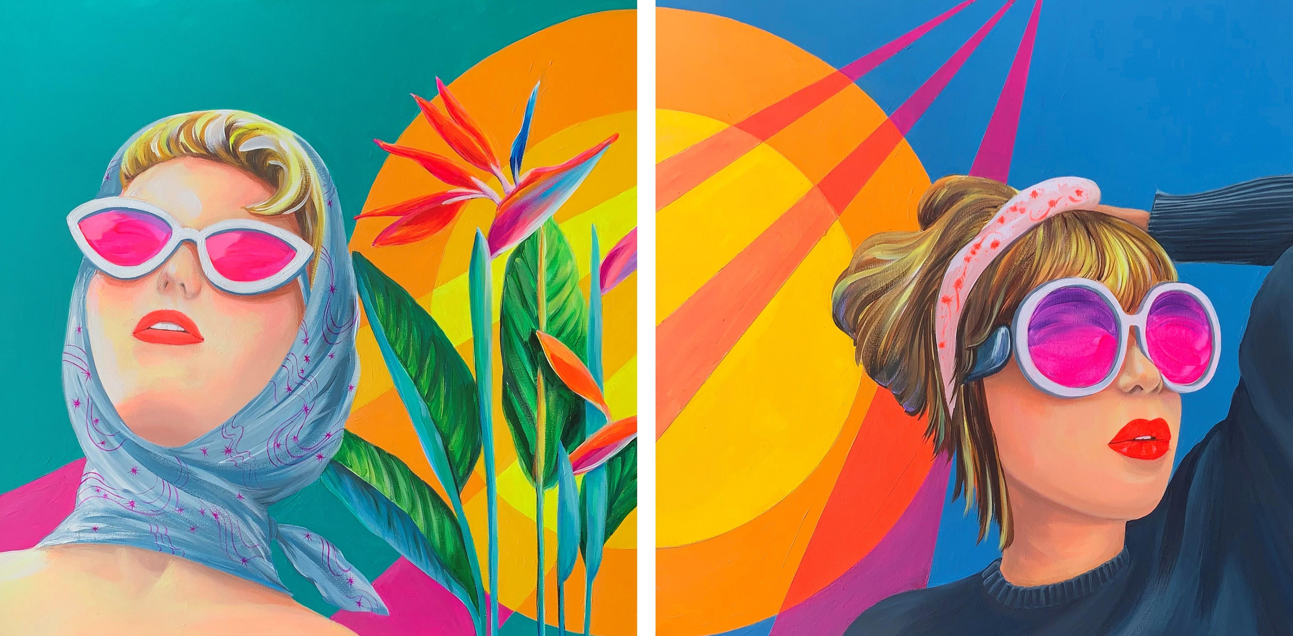 LA in Dayglo Teil 1 und Teil 2, Originalgemälde