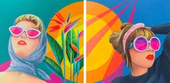 LA in Dayglo Teil 1 und Teil 2, Originalgemälde