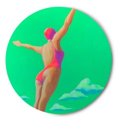 Let's Start Anew di Leticia Lacy - Quadro di nuotatore estivo contemporaneo