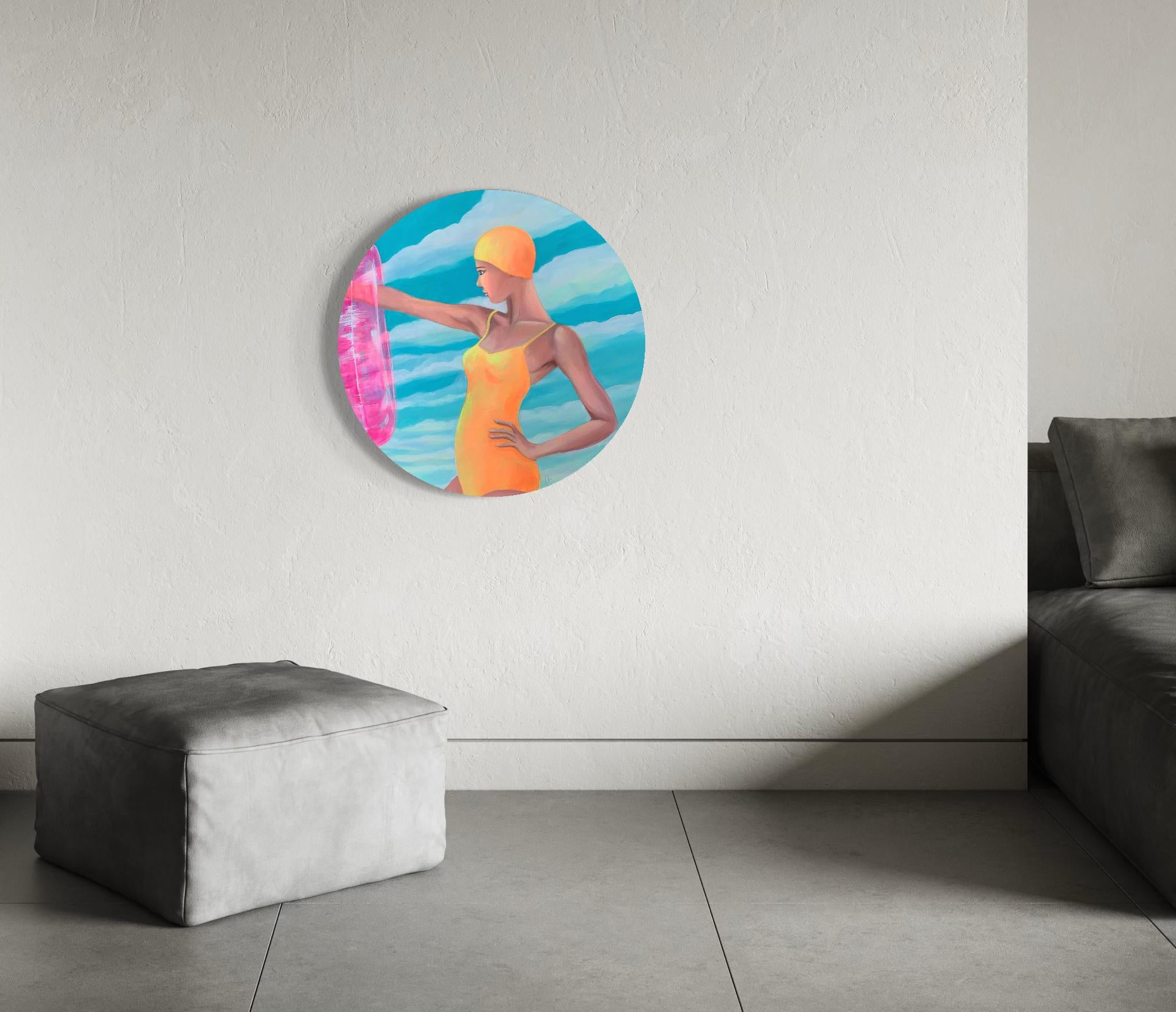 Marigold di Leticia Lacy - Quadro contemporaneo di nuotatore estivo in vendita 5