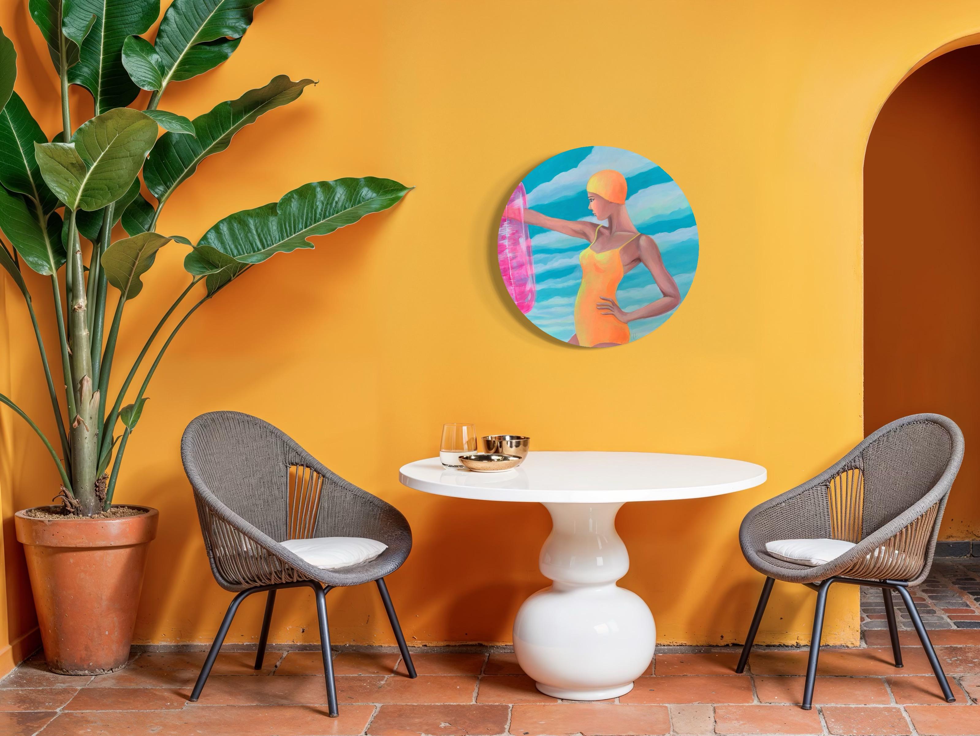Marigold di Leticia Lacy - Quadro contemporaneo di nuotatore estivo in vendita 6